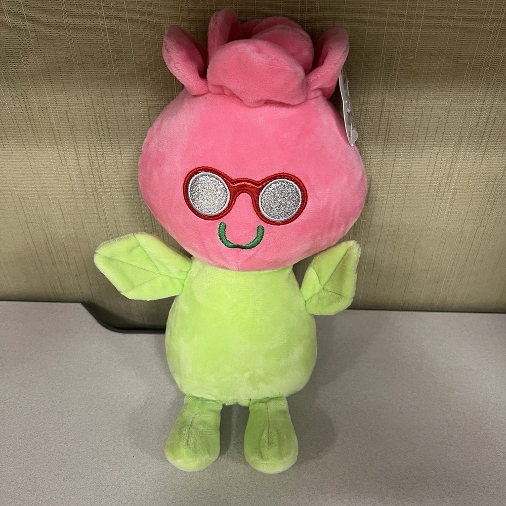 Green & Pink Plush‎ Flower With Sunglasses Stuffed Animal